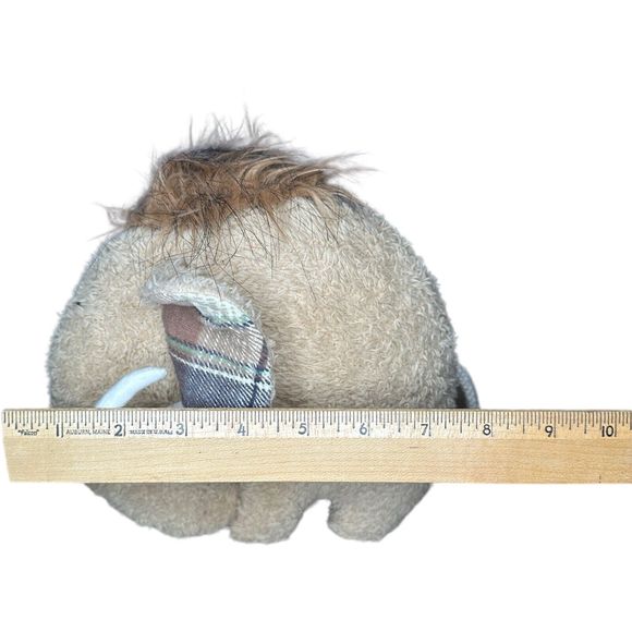 Wooly Mammoth Avida Toys Plush Stuffed Animal Rustic Artistic Plaid Ears 8” - Picture 6 of 11